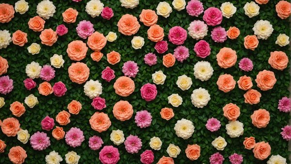 Mur de fleurs artificielles: élégance et personnalisation assurées